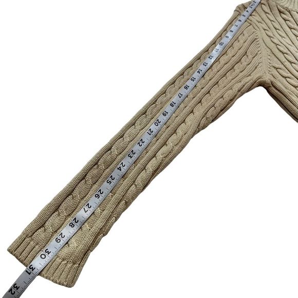 ๐L.L. Bean Fall/ Autumn Khaki Cable Knit Sweater - Picture 10 of 11